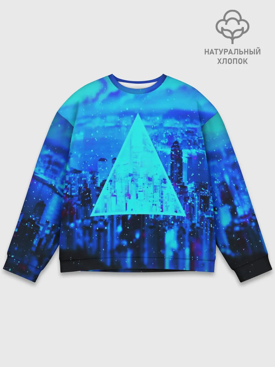 Мужской свитшот базовый / ГОРОД В НЕОНЕ
