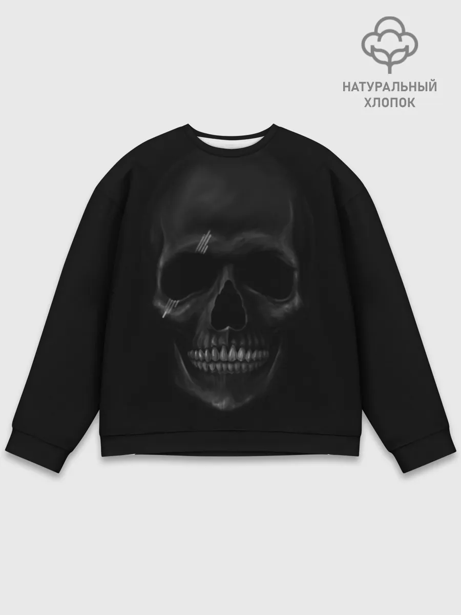 Мужской свитшот базовый / ЧЕРЕП В ТЕМНОТЕ