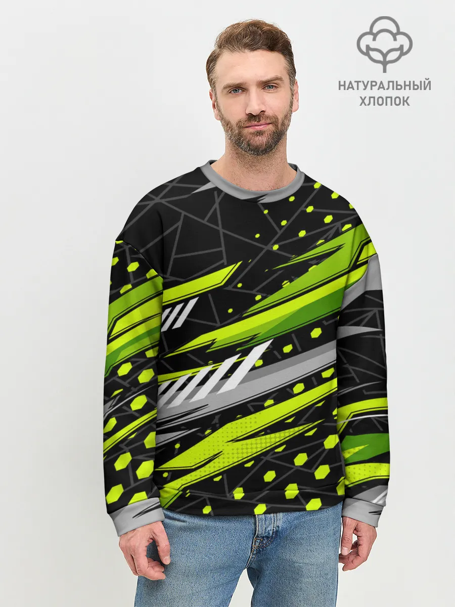 Мужской свитшот базовый / Black and Green