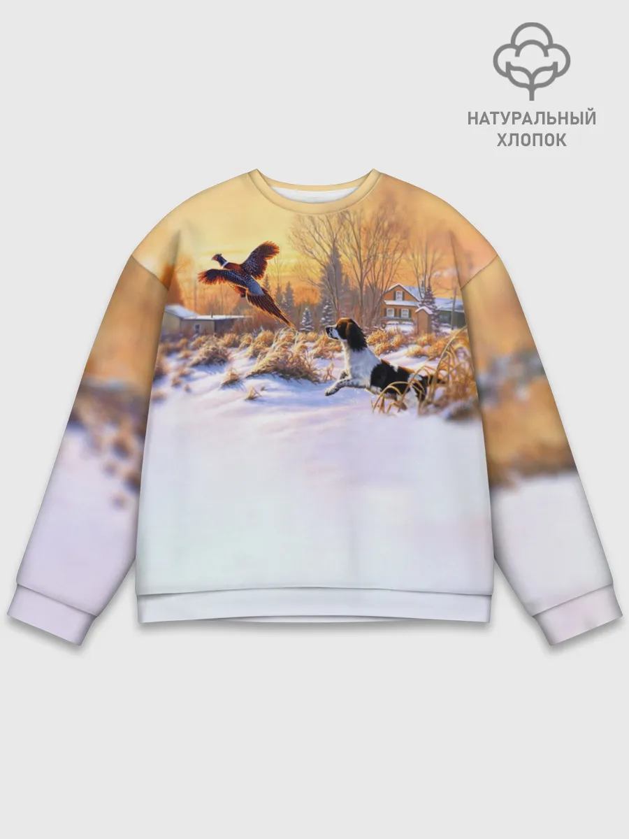 Мужской свитшот базовый / Собака и фазан