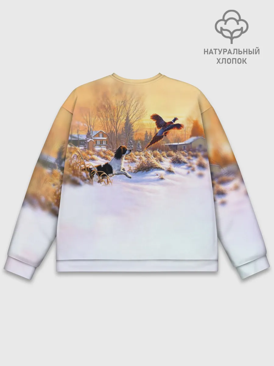 Мужской свитшот базовый / Собака и фазан