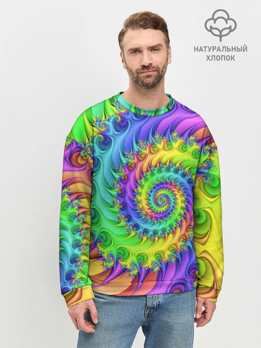 Мужской свитшот базовый / ФРАКТАЛЬНЫЙ АБСТРАКТ
