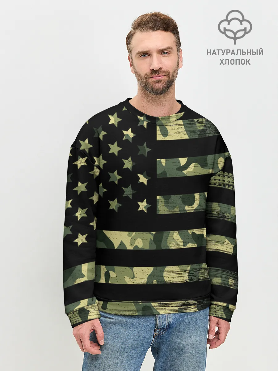 Мужской свитшот базовый / American Flag Camo