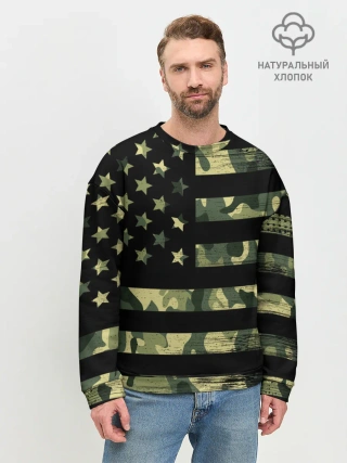 Мужской свитшот базовый / American Flag Camo