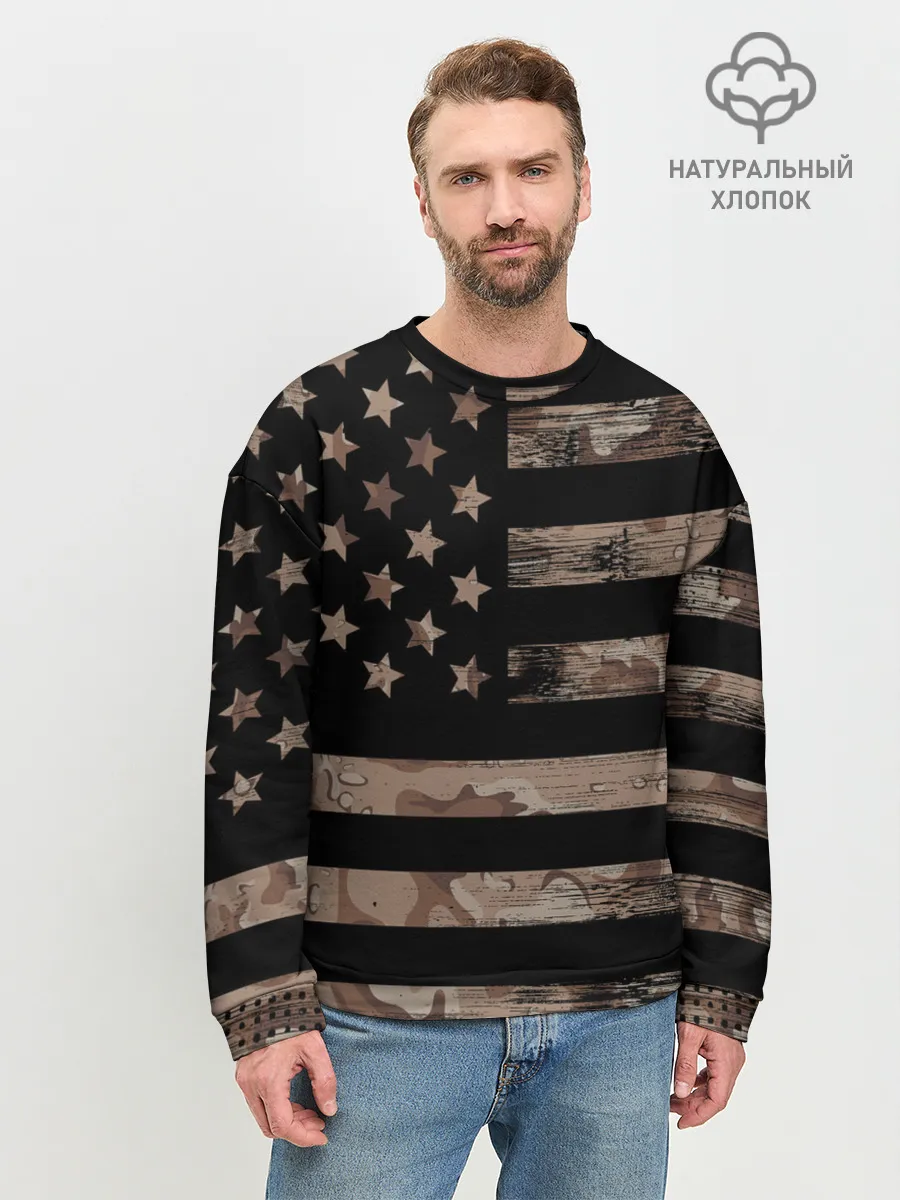 Мужской свитшот базовый / American Flag Camo