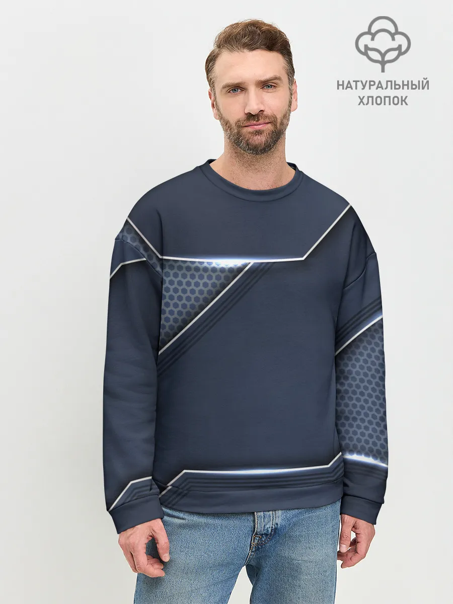Мужской свитшот базовый / Металлическая 3D основа