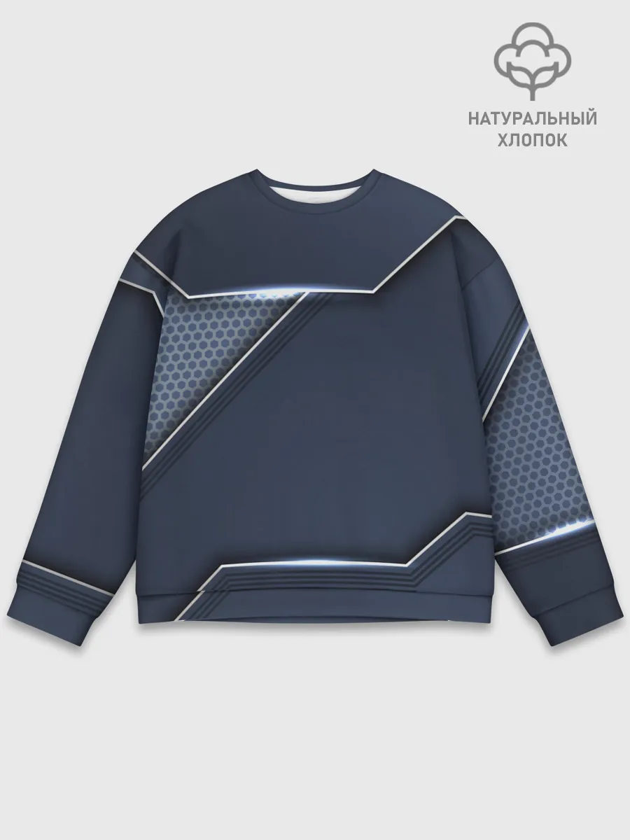 Мужской свитшот базовый / Металлическая 3D основа
