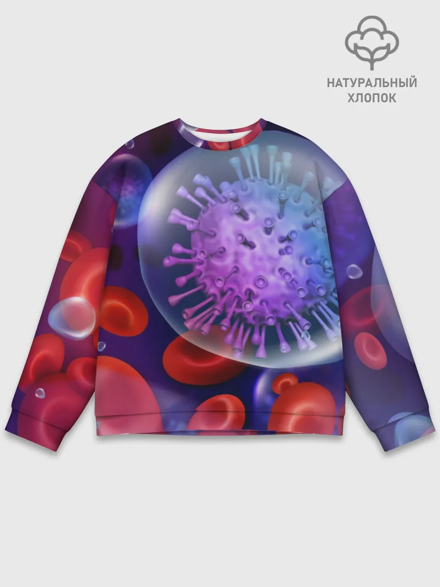 Мужской свитшот базовый / Лейкоциты и клетка