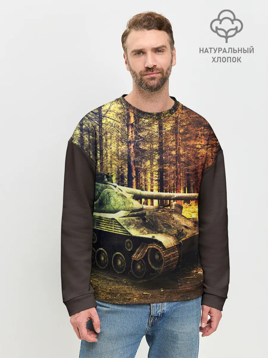 Мужской свитшот базовый / ТАНК В ЛЕСУ