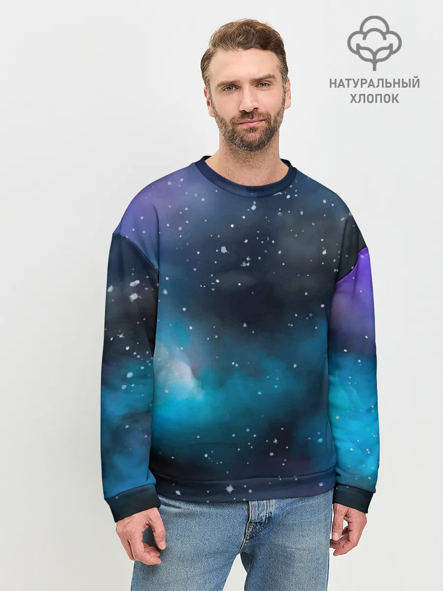 Мужской свитшот базовый / Рисованный Космос