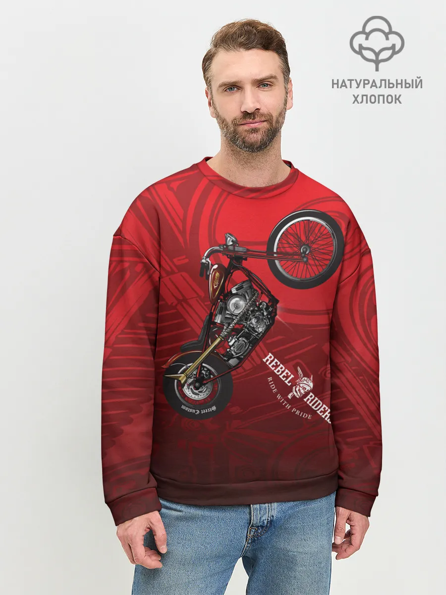 Мужской свитшот базовый / Vintage chopper motorcycle