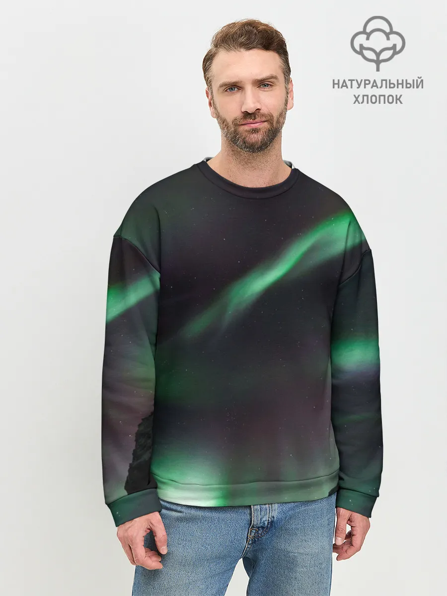 Мужской свитшот базовый / Северное сияние