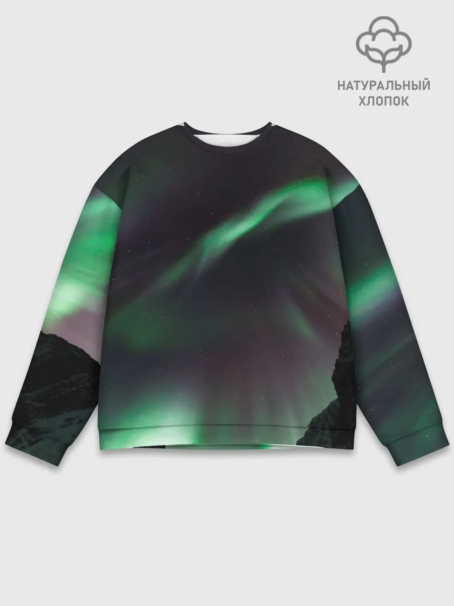 Мужской свитшот базовый / Северное сияние