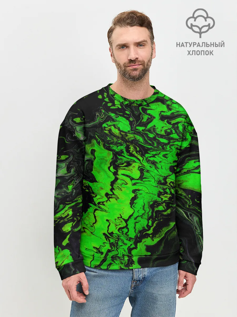 Мужской свитшот базовый / Тёмные зеленые краски