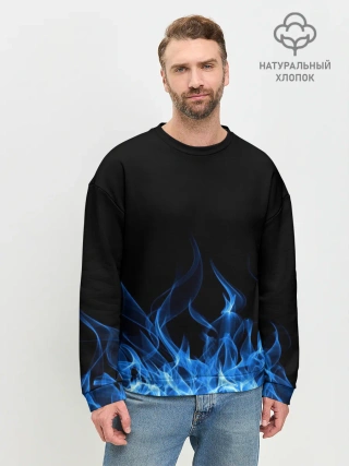 Мужской свитшот базовый / Синий Огонь