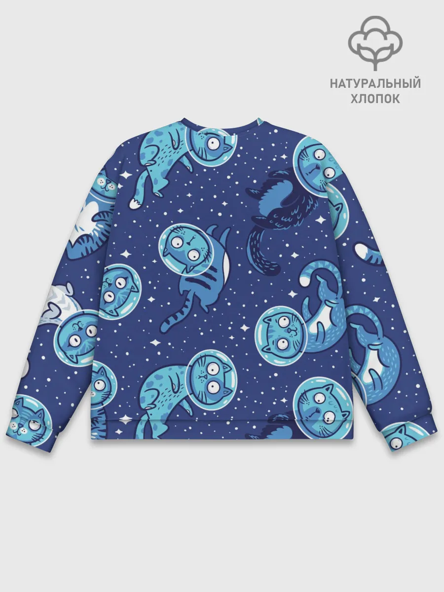 Мужской свитшот базовый / Кот Космонавт