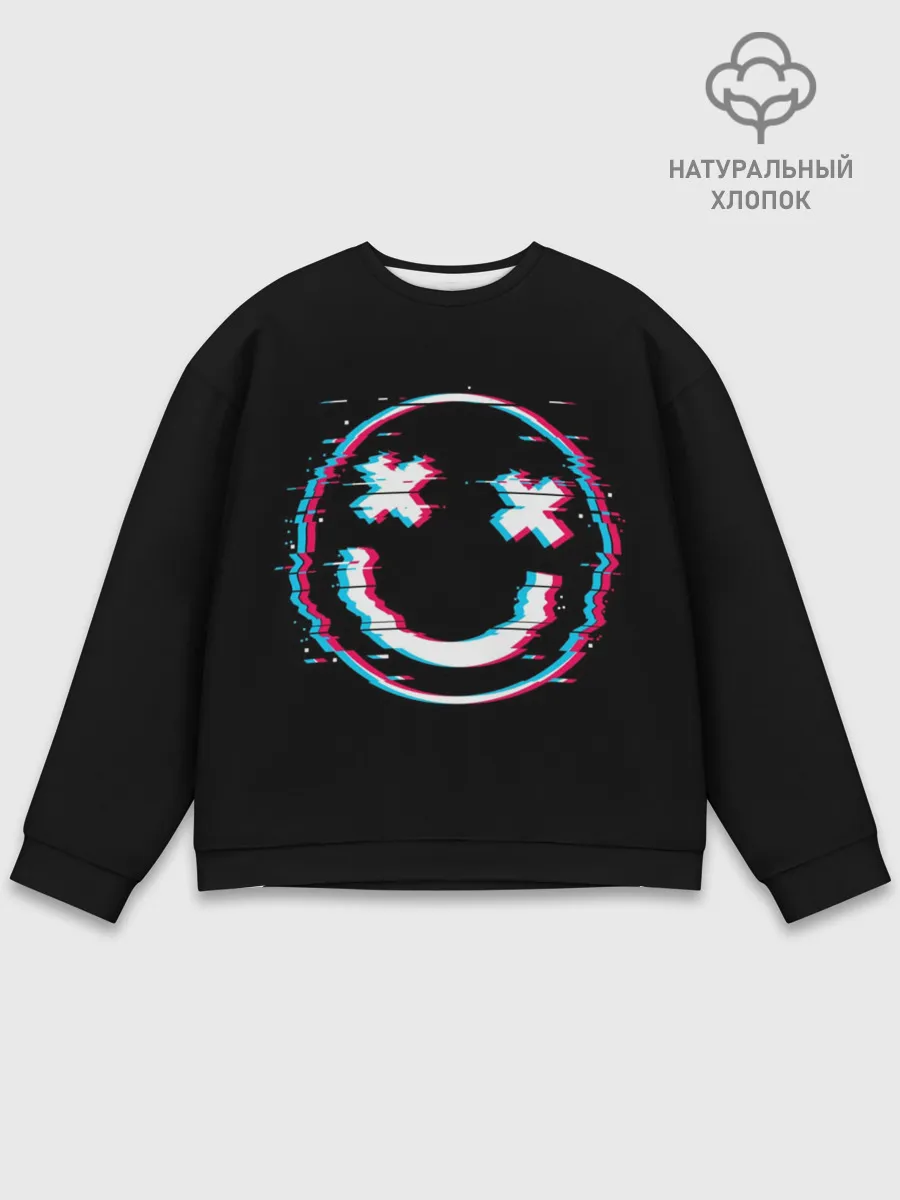 Мужской свитшот базовый / Glitch Smile