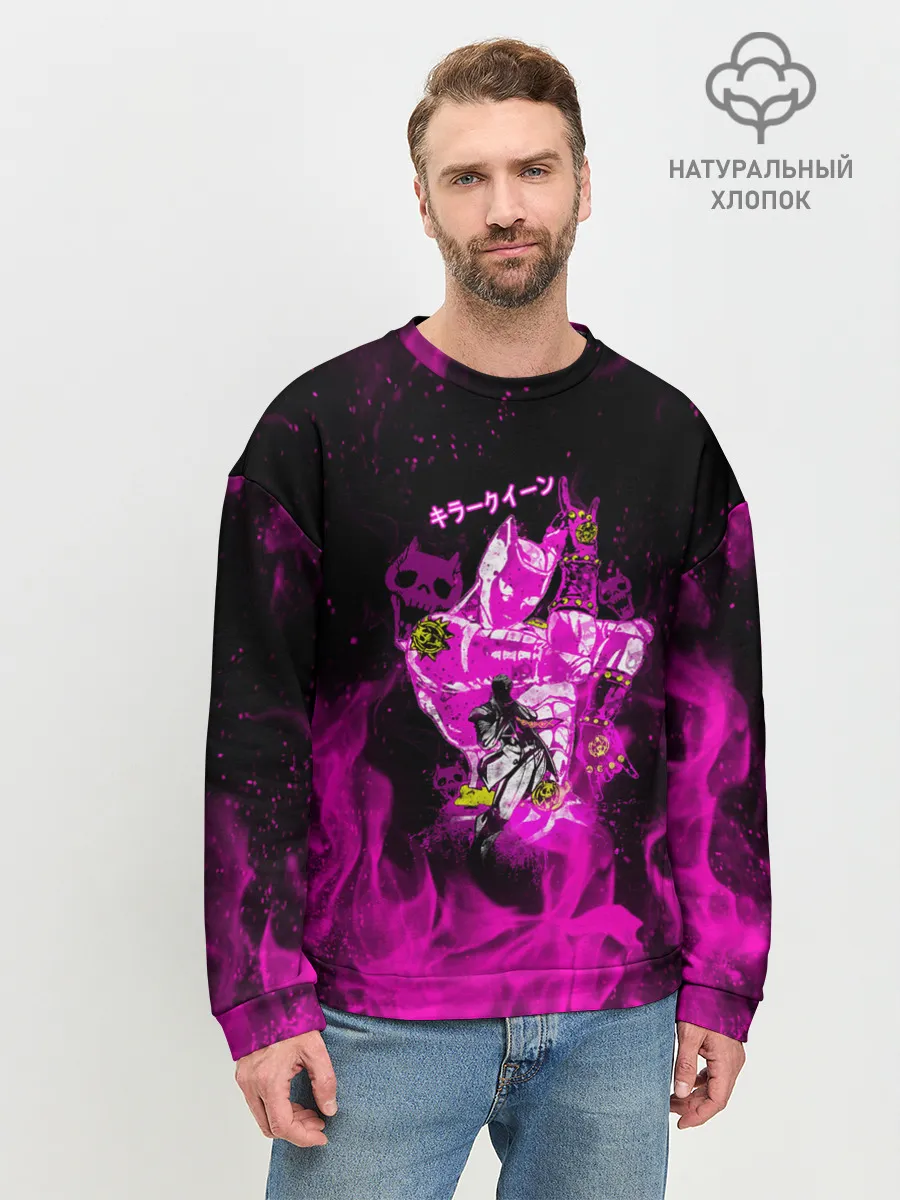 Мужской свитшот базовый / KILLER QUEEN розовое пламя