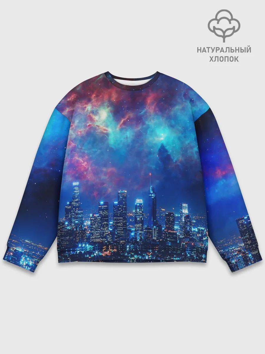 Мужской свитшот базовый / НОЧЬ В ГОРОДЕ