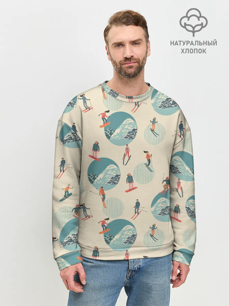 Мужской свитшот базовый / лыжники