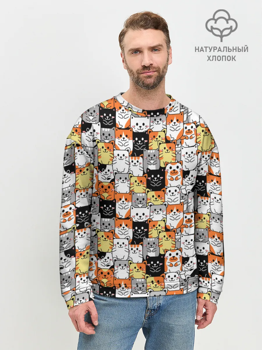 Мужской свитшот базовый / Котики
