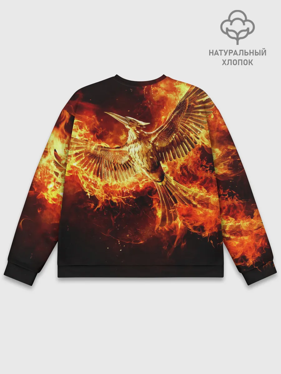 Мужской свитшот базовый / Феникс в огне