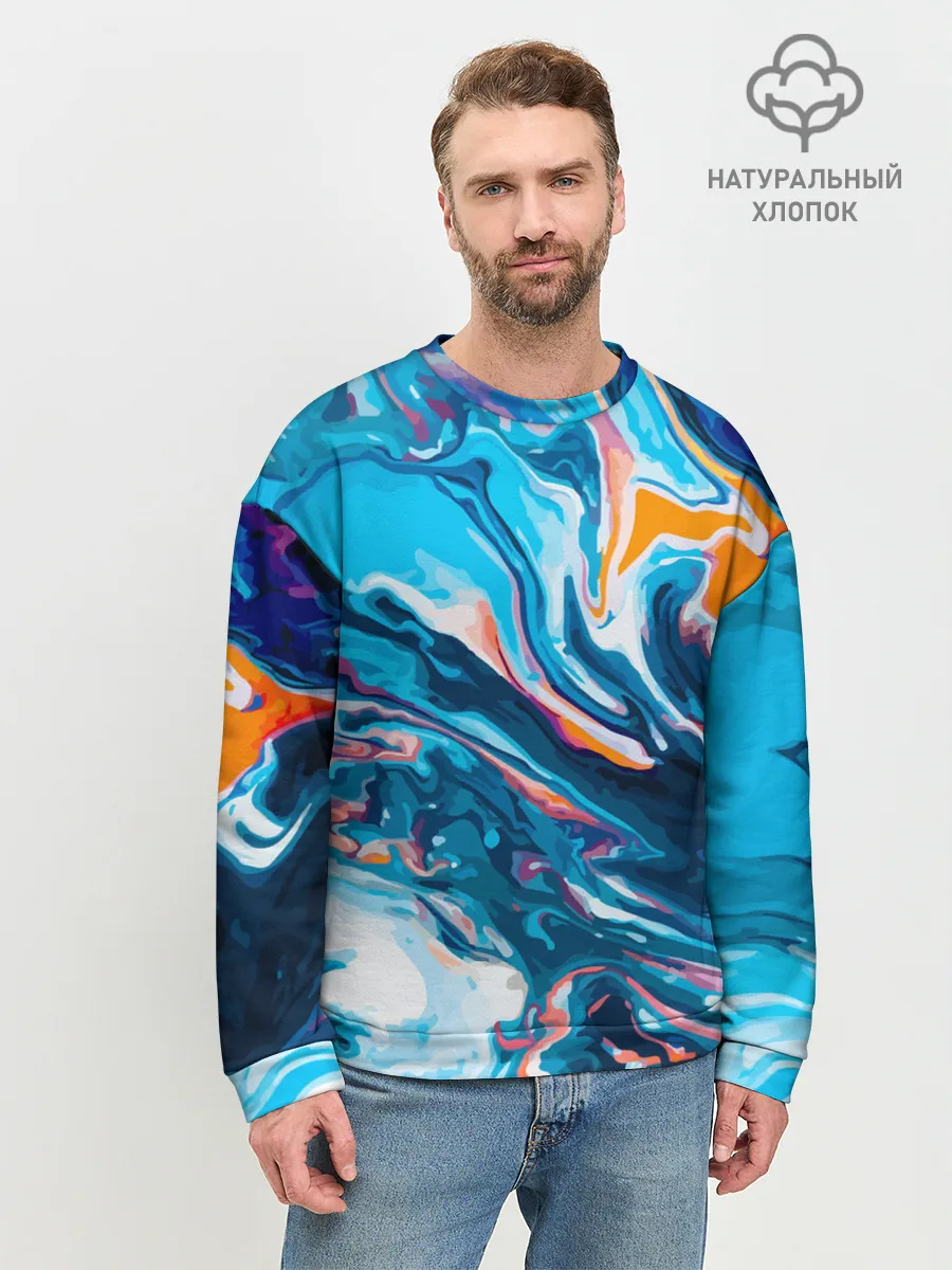 Мужской свитшот базовый / Волны красок