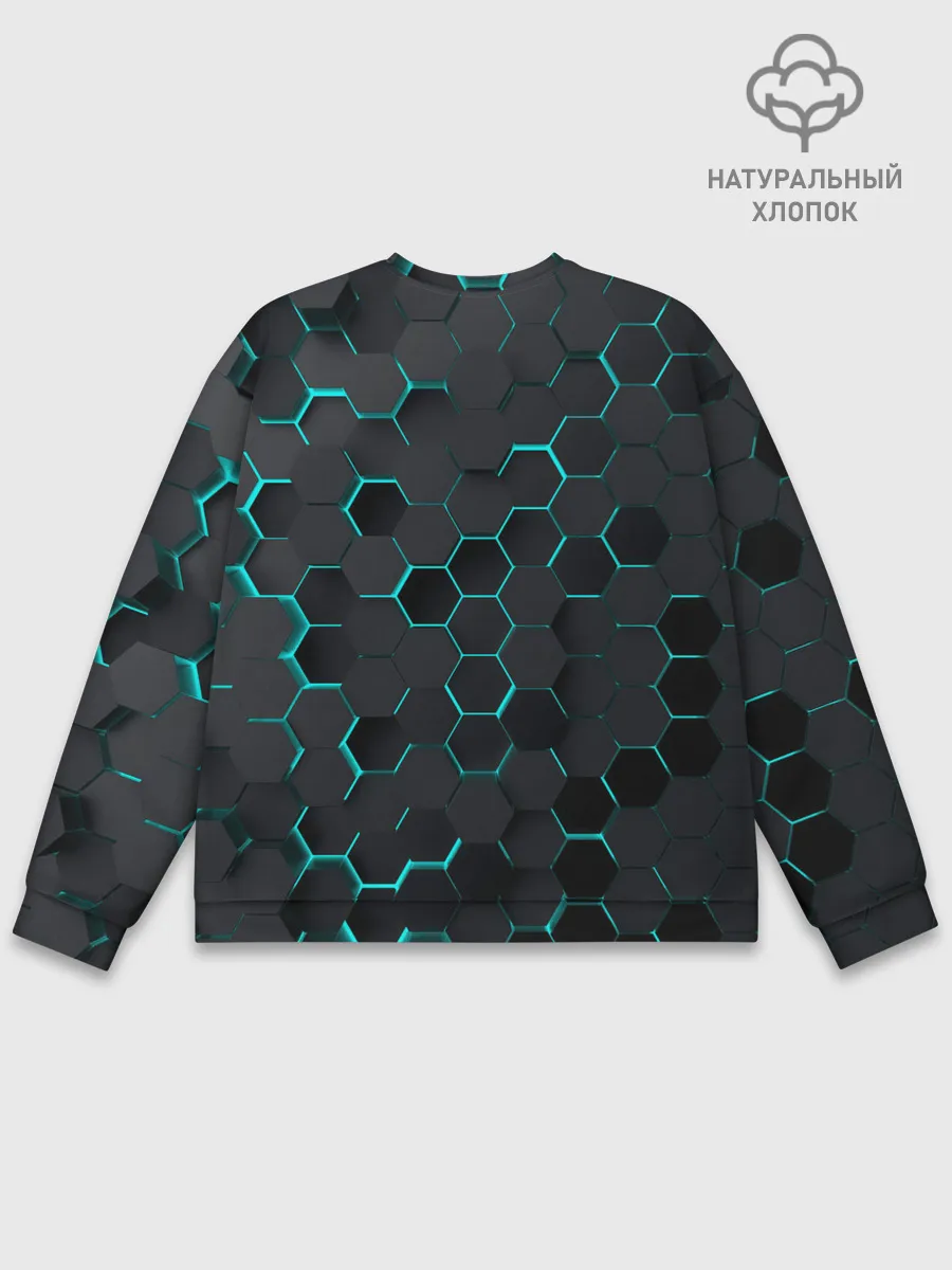 Мужской свитшот базовый / 3D соты BLUE