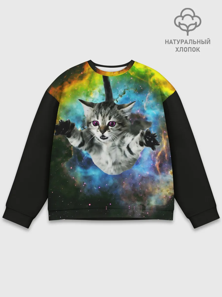 Мужской свитшот базовый / КОСМИЧЕСКИЙ КОТ