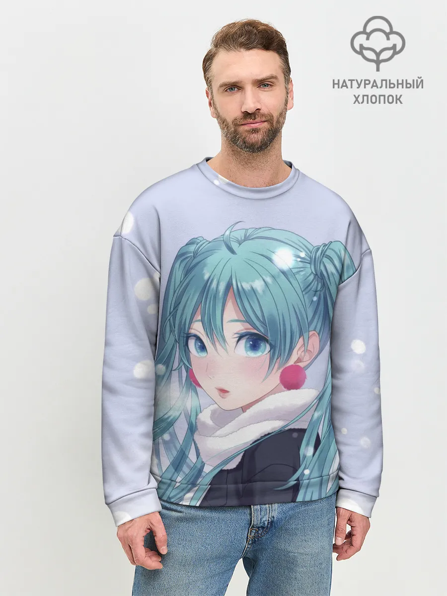 Мужской свитшот базовый / Hatsune Miku. Winter