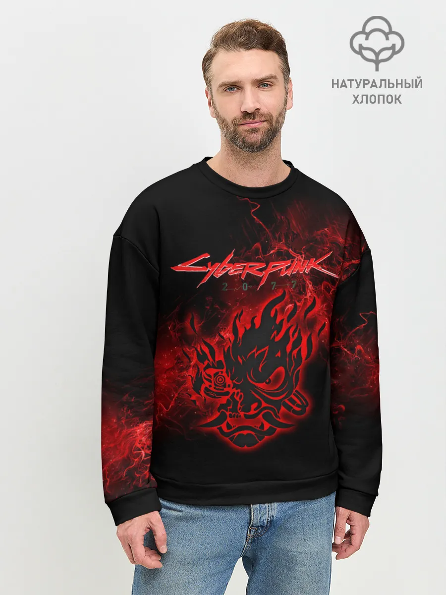 Мужской свитшот базовый / Cyberpunk 2077.