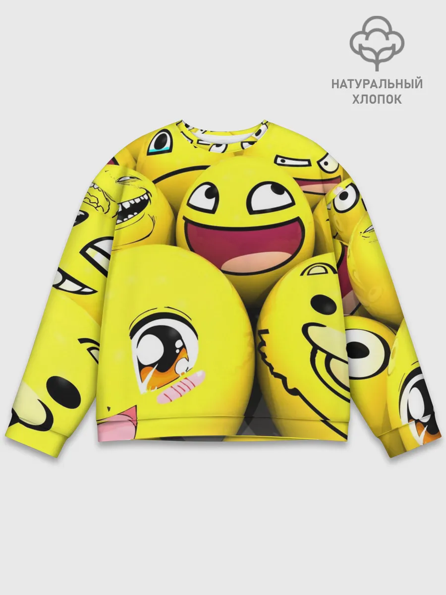 Мужской свитшот базовый / ЖЕЛТЫЕ СМАЙЛИКИ