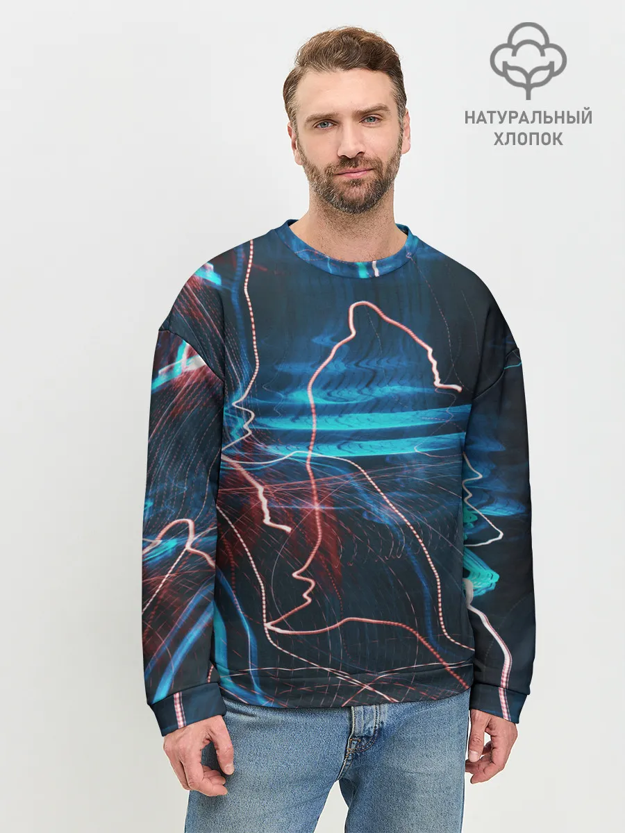 Мужской свитшот базовый / Freeze Light digital art