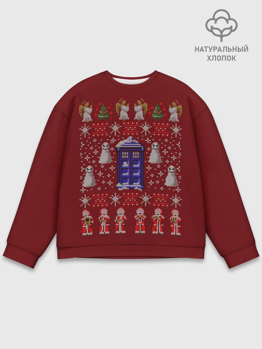 Мужской свитшот базовый / Новогодний Doctor Who
