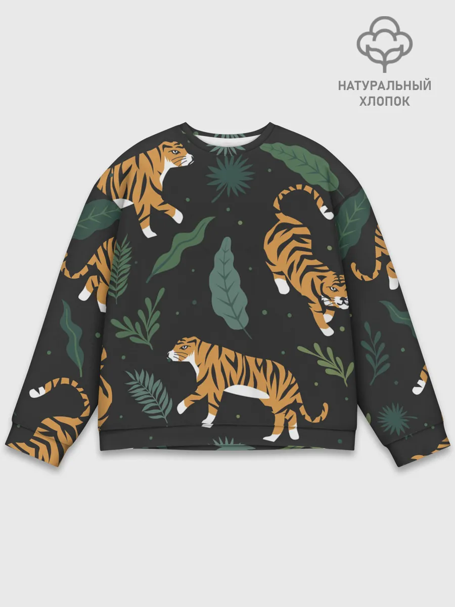 Мужской свитшот базовый / Тропический тигр