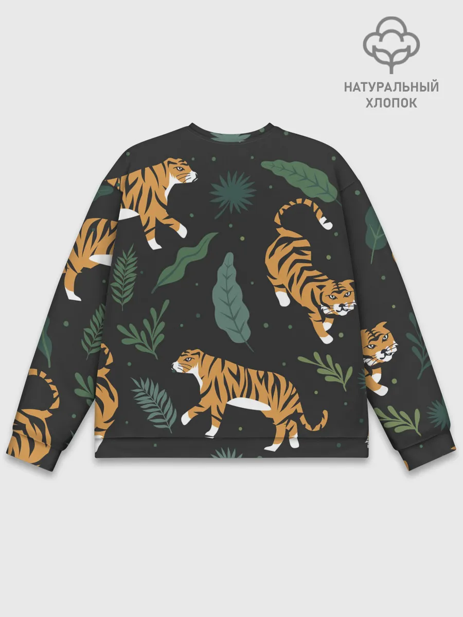 Мужской свитшот базовый / Тропический тигр