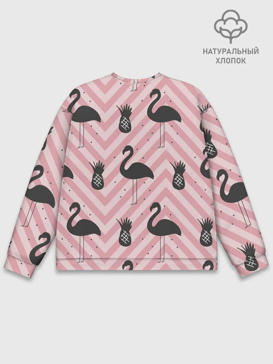 Мужской свитшот базовый / Черный фламинго