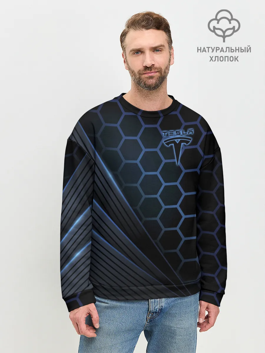 Мужской свитшот базовый / Tesla