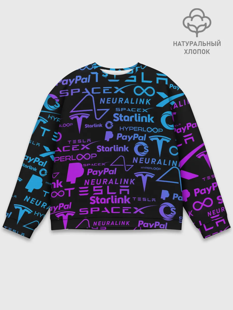 Мужской свитшот базовый / ЛОГОТИПЫ ПРОЕКТОВ ИЛОНА МАСКА.