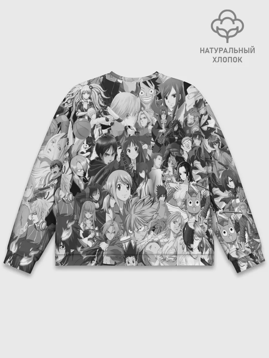 Мужской свитшот базовый / МНОГО ЧЕРНО-БЕЛЫХ АНИМЕ ДЕВОЧЕК