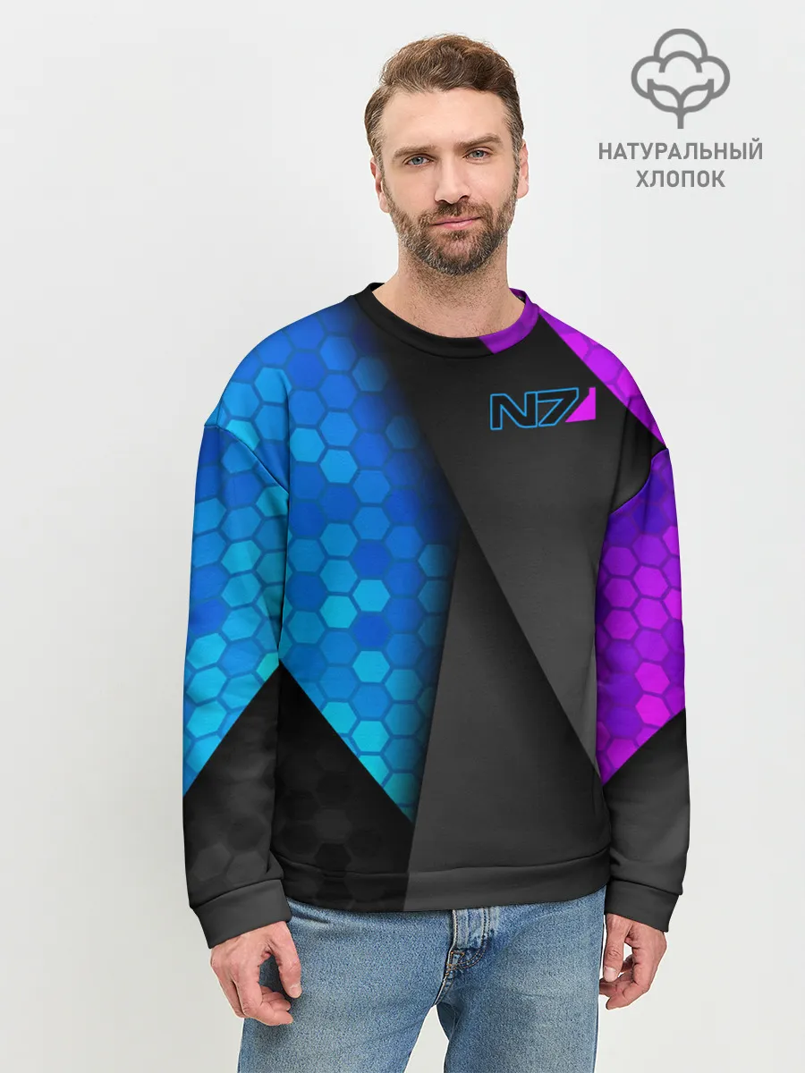 Мужской свитшот базовый / Mass Effect N7