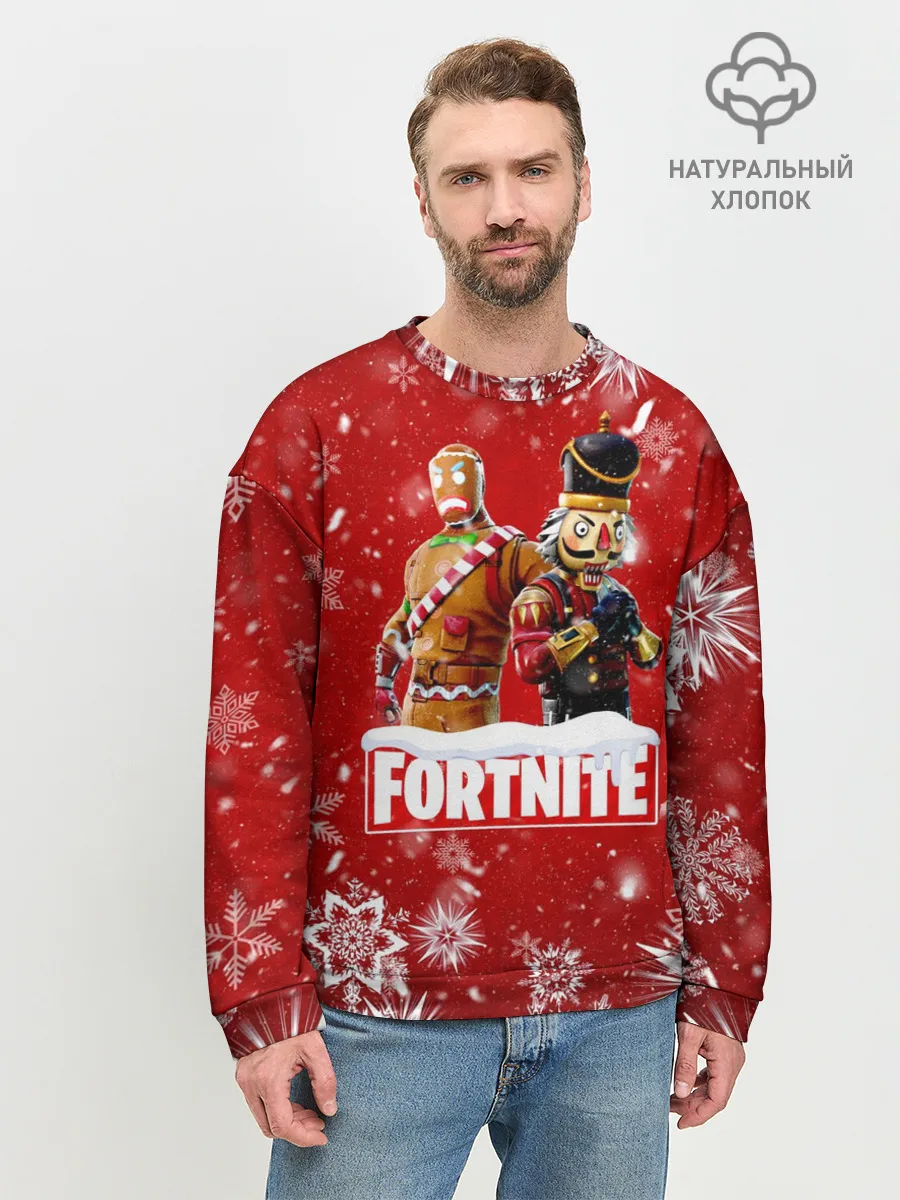 Мужской свитшот базовый / Новогодний Fortnite