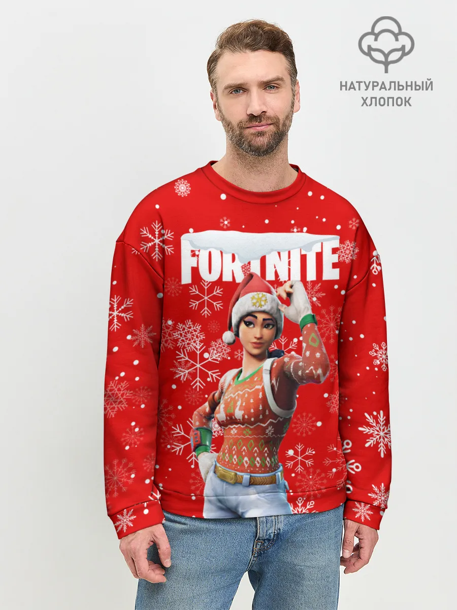 Мужской свитшот базовый / FORTNITE НОВОГОДНИЙ.