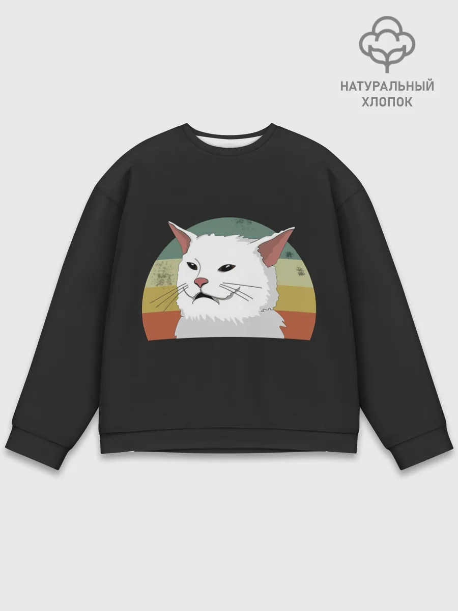 Мужской свитшот базовый / Woman Yelling at Cat