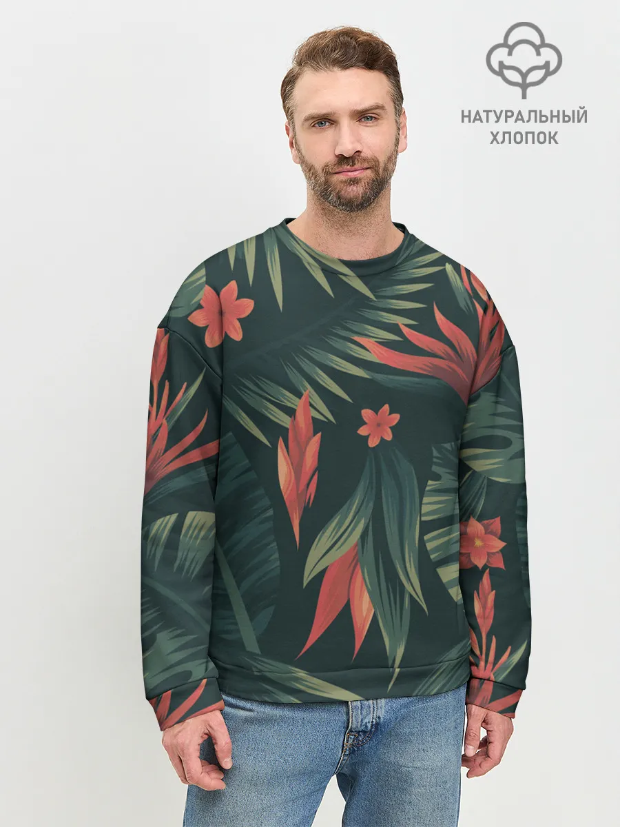 Мужской свитшот базовый / Тропический комуфляж