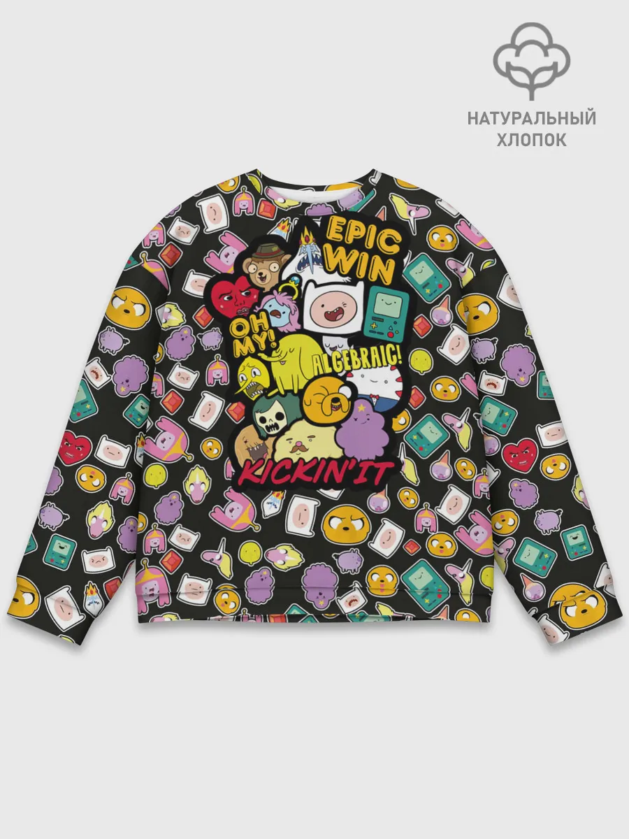 Мужской свитшот базовый / Adventure Time stickers