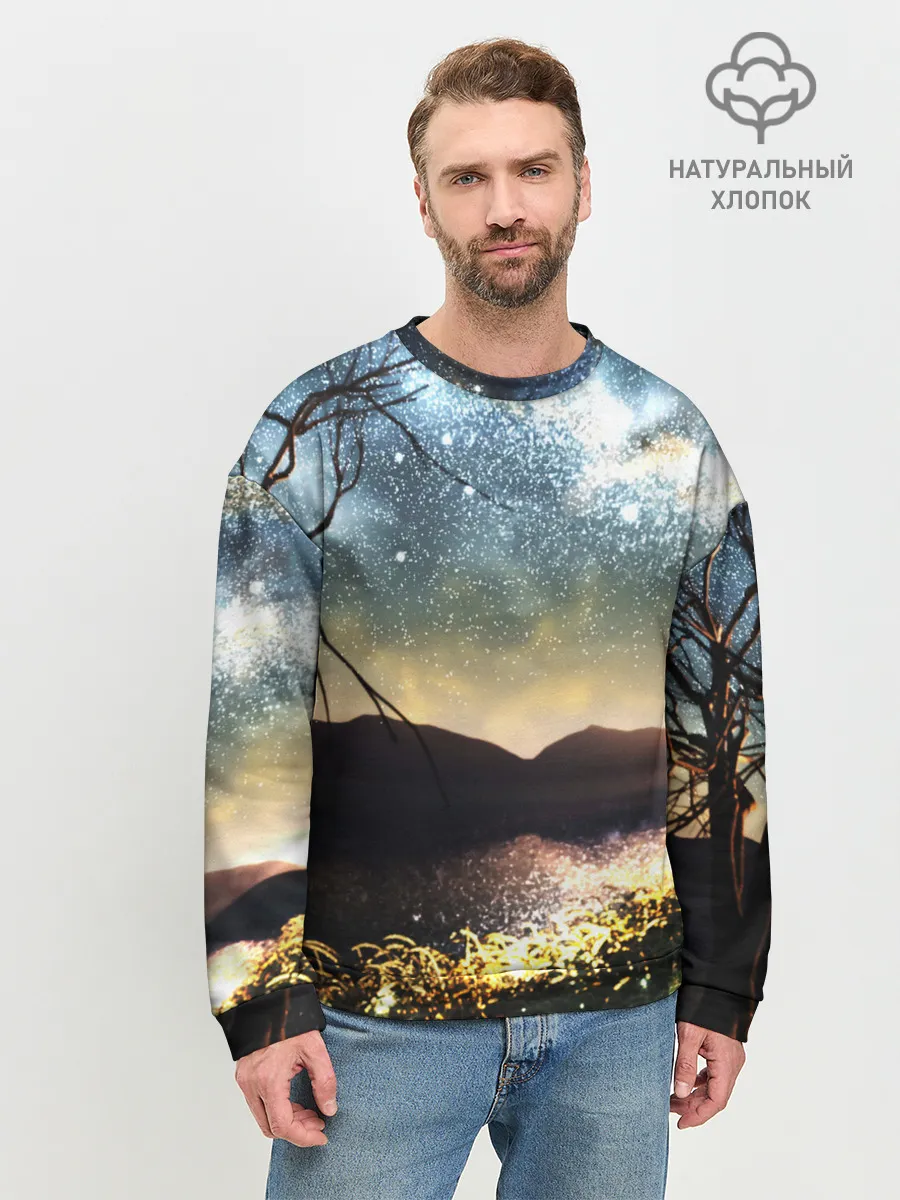 Мужской свитшот базовый / Ночь в горах