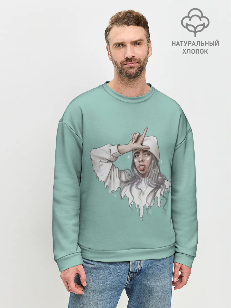 Мужской свитшот базовый / Billie Eilish Mint Art