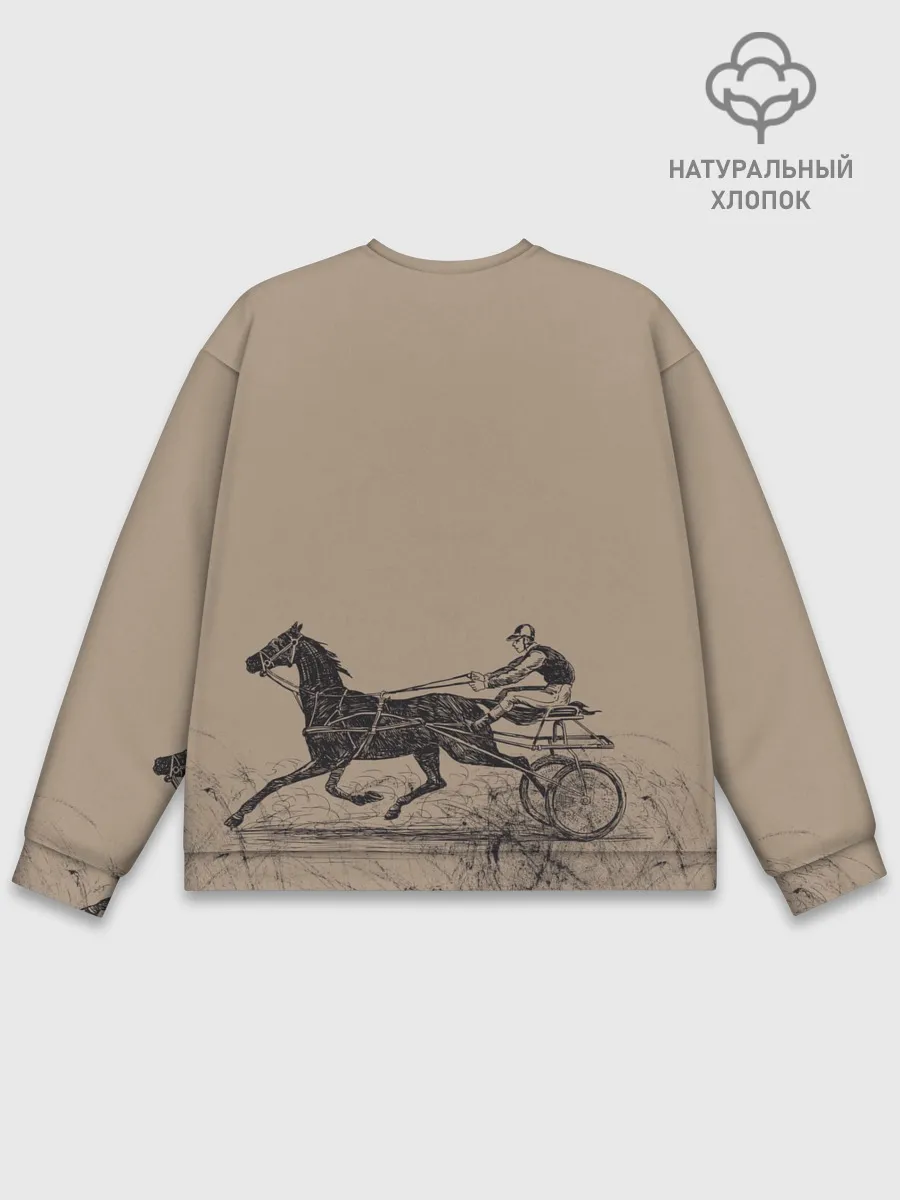Мужской свитшот базовый / лошадь с колесницей