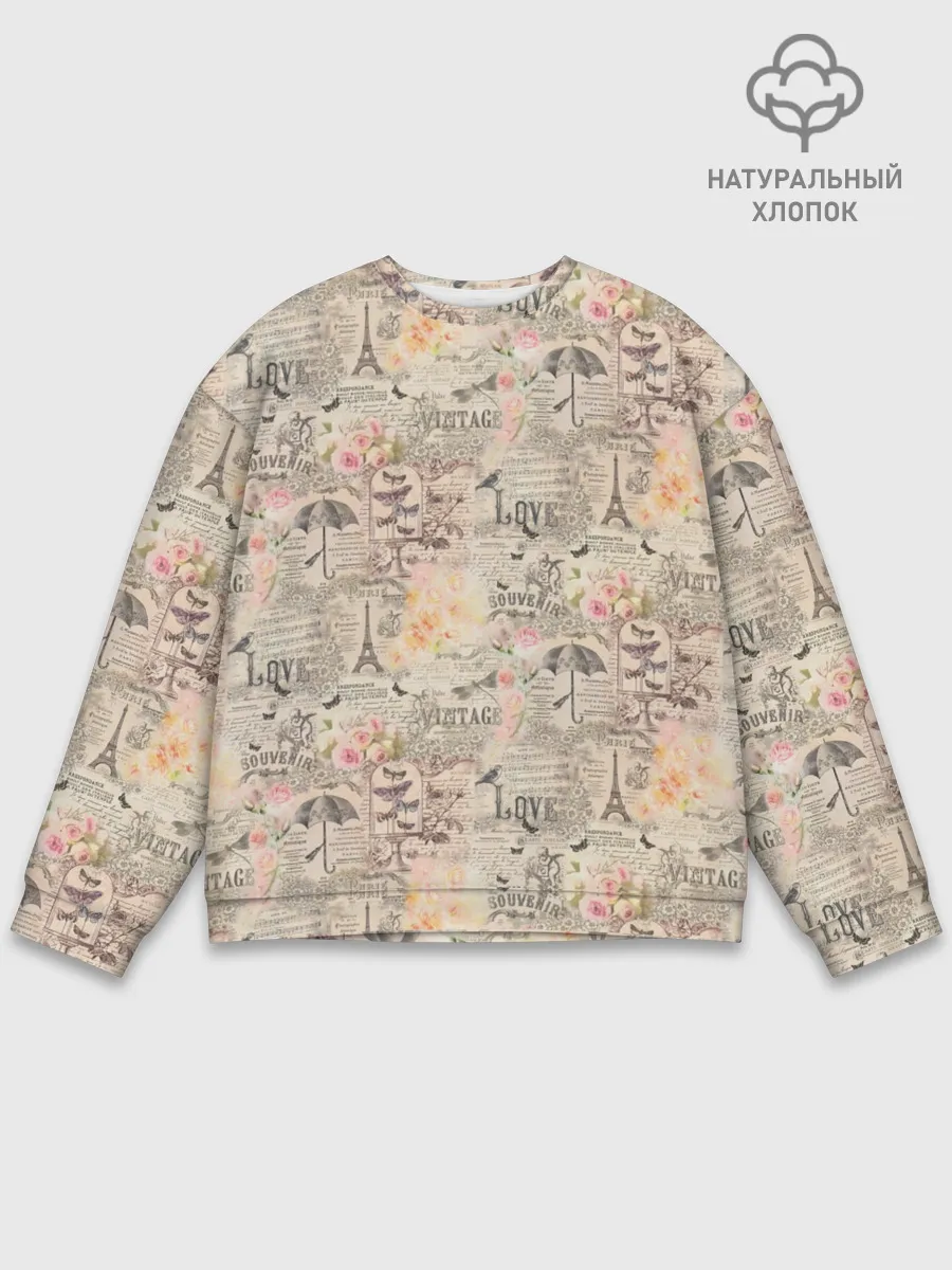 Мужской свитшот базовый / Paris vintage theme